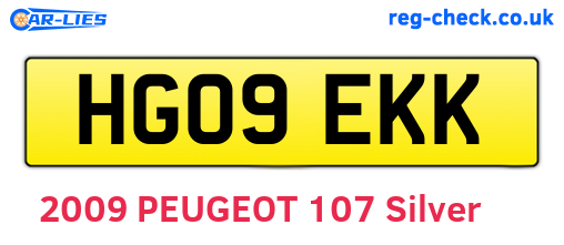 HG09EKK are the vehicle registration plates.