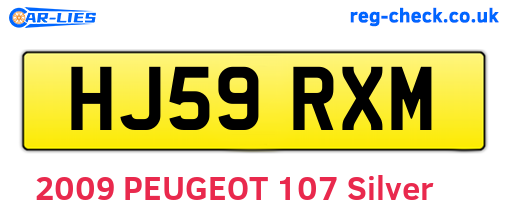 HJ59RXM are the vehicle registration plates.