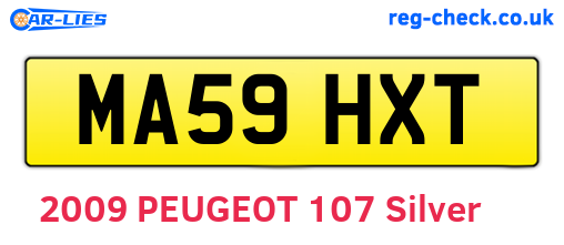 MA59HXT are the vehicle registration plates.