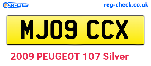 MJ09CCX are the vehicle registration plates.