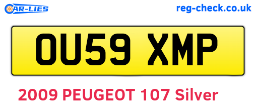 OU59XMP are the vehicle registration plates.