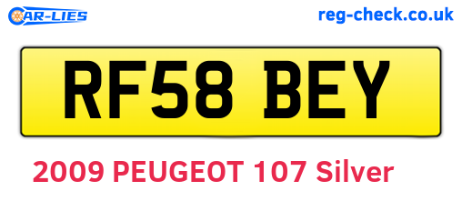 RF58BEY are the vehicle registration plates.