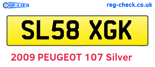 SL58XGK are the vehicle registration plates.