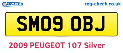 SM09OBJ are the vehicle registration plates.