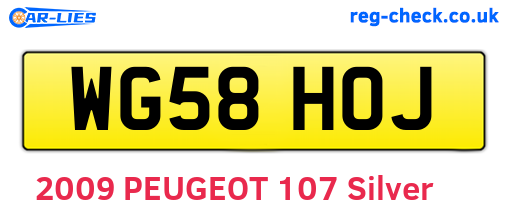 WG58HOJ are the vehicle registration plates.