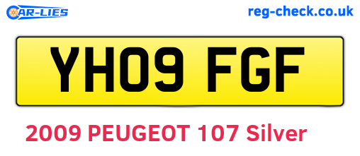 YH09FGF are the vehicle registration plates.