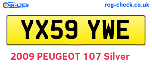 YX59YWE are the vehicle registration plates.