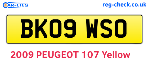 BK09WSO are the vehicle registration plates.