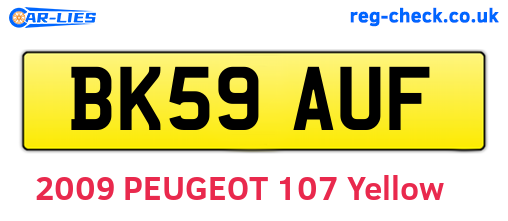 BK59AUF are the vehicle registration plates.