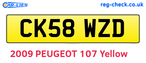 CK58WZD are the vehicle registration plates.