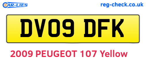 DV09DFK are the vehicle registration plates.