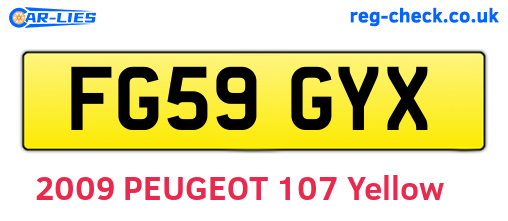 FG59GYX are the vehicle registration plates.