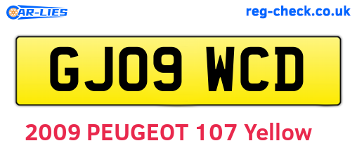 GJ09WCD are the vehicle registration plates.