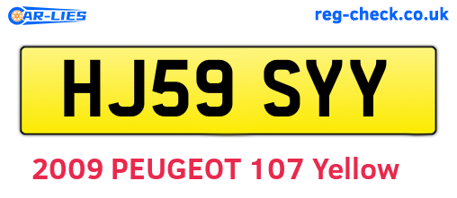 HJ59SYY are the vehicle registration plates.
