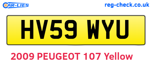 HV59WYU are the vehicle registration plates.