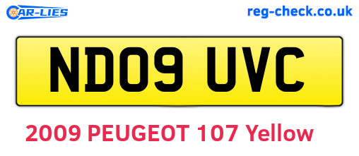 ND09UVC are the vehicle registration plates.