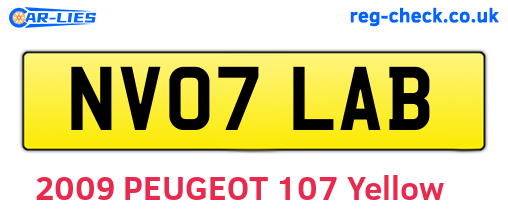 NV07LAB are the vehicle registration plates.