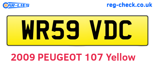 WR59VDC are the vehicle registration plates.