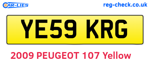 YE59KRG are the vehicle registration plates.