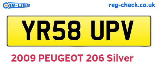 YR58UPV are the vehicle registration plates.