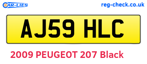 AJ59HLC are the vehicle registration plates.
