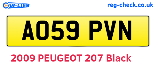 AO59PVN are the vehicle registration plates.