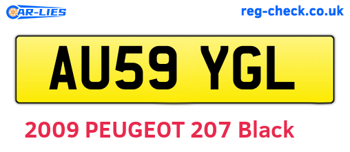 AU59YGL are the vehicle registration plates.
