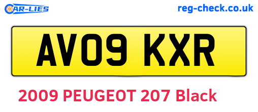 AV09KXR are the vehicle registration plates.