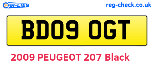 BD09OGT are the vehicle registration plates.