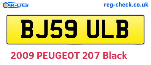 BJ59ULB are the vehicle registration plates.