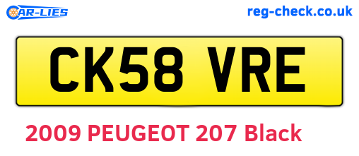 CK58VRE are the vehicle registration plates.