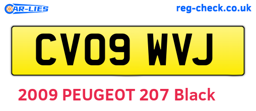 CV09WVJ are the vehicle registration plates.