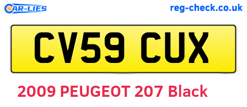 CV59CUX are the vehicle registration plates.