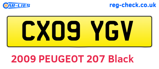 CX09YGV are the vehicle registration plates.