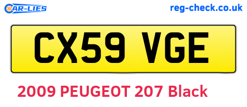 CX59VGE are the vehicle registration plates.