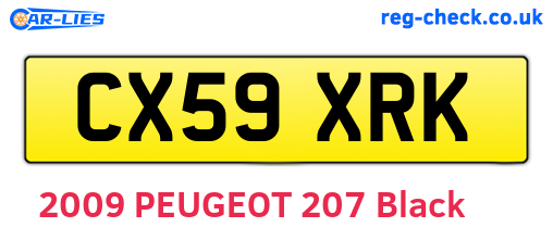 CX59XRK are the vehicle registration plates.
