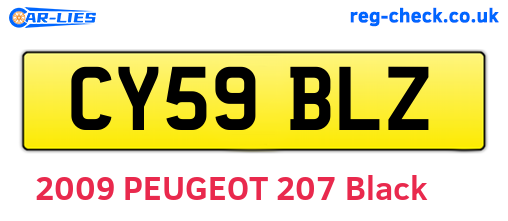 CY59BLZ are the vehicle registration plates.