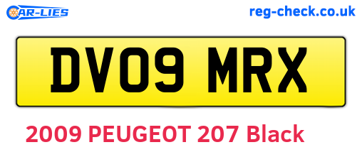 DV09MRX are the vehicle registration plates.