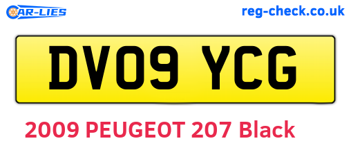 DV09YCG are the vehicle registration plates.