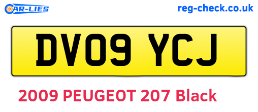 DV09YCJ are the vehicle registration plates.