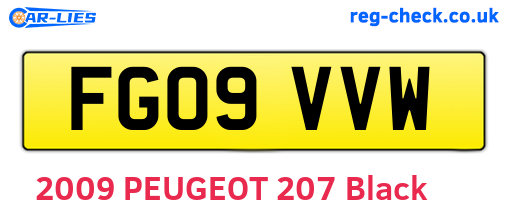 FG09VVW are the vehicle registration plates.