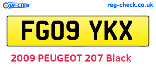 FG09YKX are the vehicle registration plates.