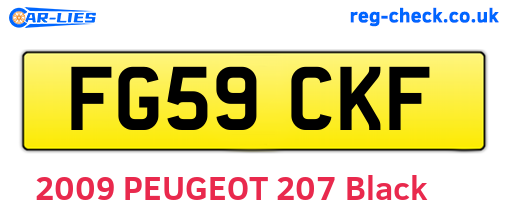 FG59CKF are the vehicle registration plates.