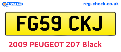 FG59CKJ are the vehicle registration plates.