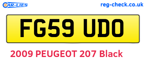 FG59UDO are the vehicle registration plates.