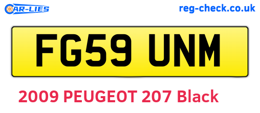 FG59UNM are the vehicle registration plates.