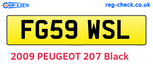 FG59WSL are the vehicle registration plates.