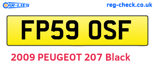FP59OSF are the vehicle registration plates.