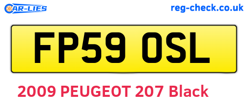 FP59OSL are the vehicle registration plates.