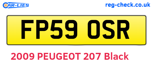 FP59OSR are the vehicle registration plates.